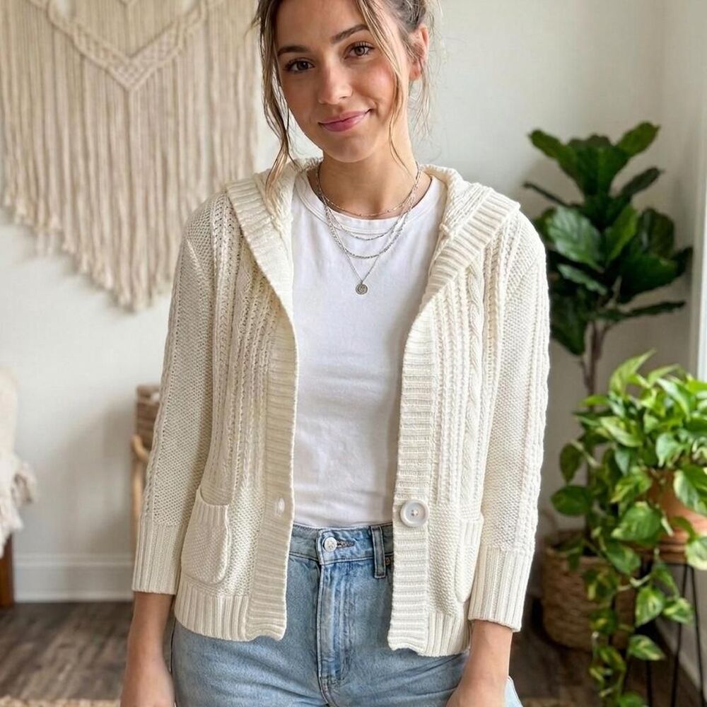 Vintage Women's White Cardigan